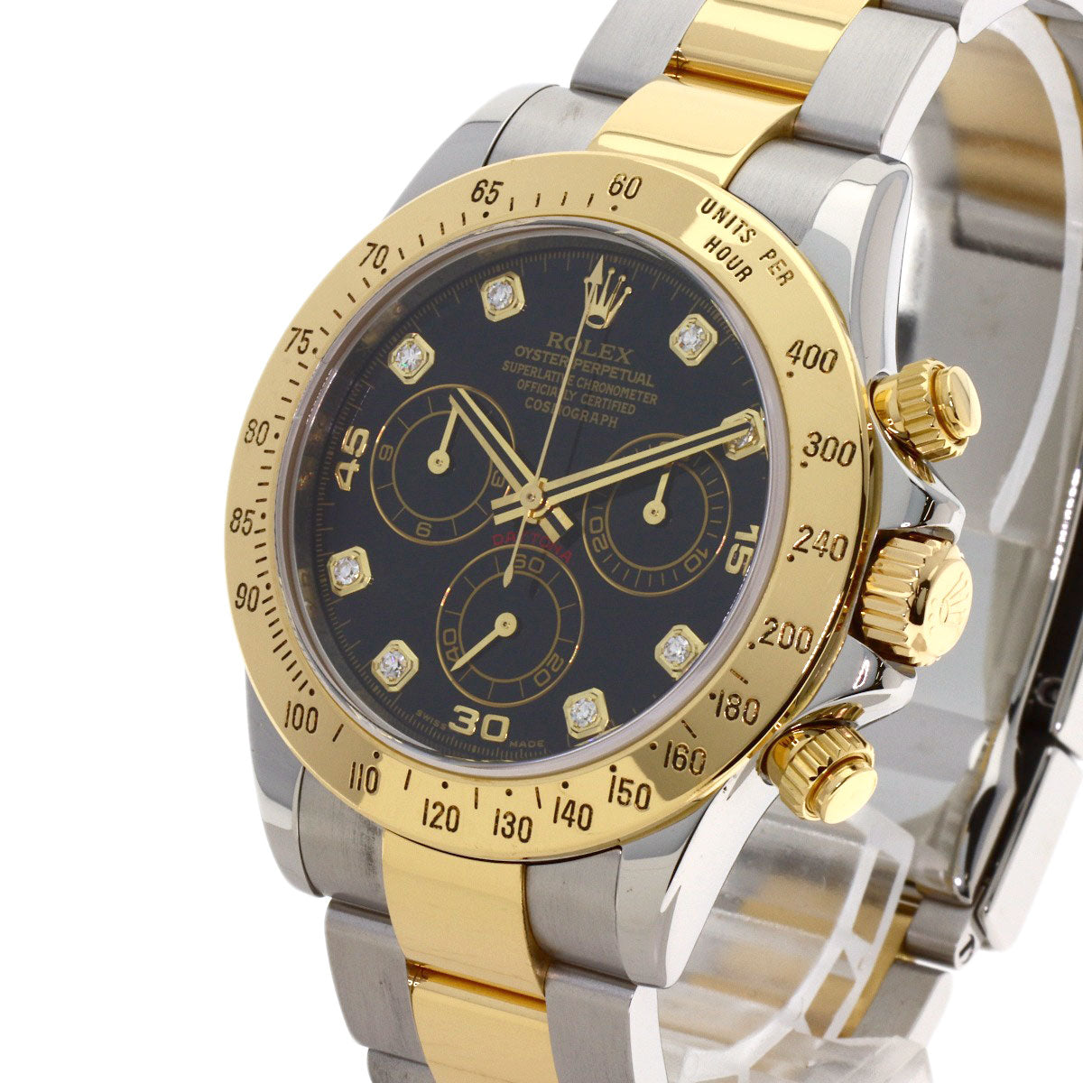 ROLEX Cosmograph Daytona 8P Diamond Watches 116523G Stainless Steel/SSxK18YG mens
