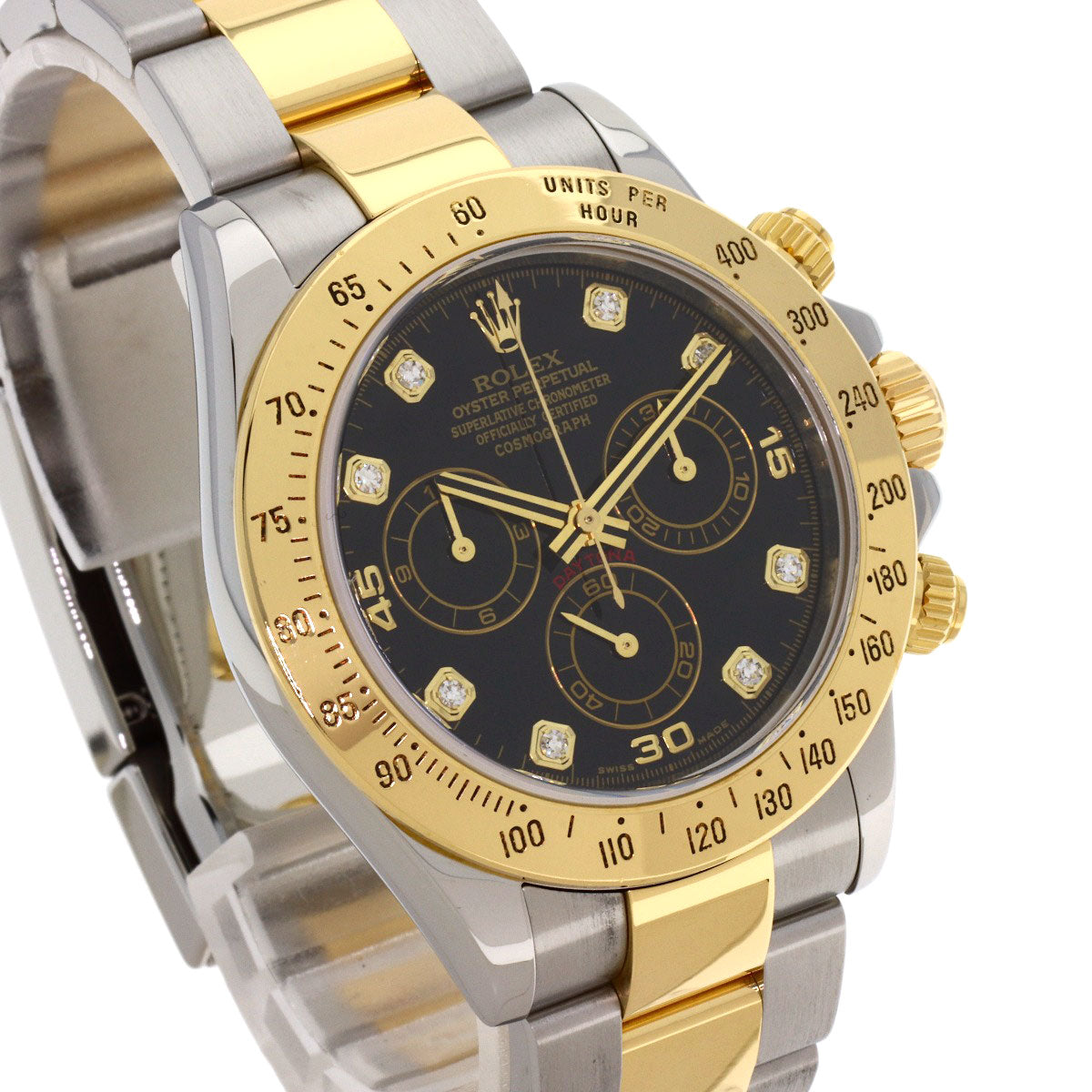 ROLEX Cosmograph Daytona 8P Diamond Watches 116523G Stainless Steel/SSxK18YG mens