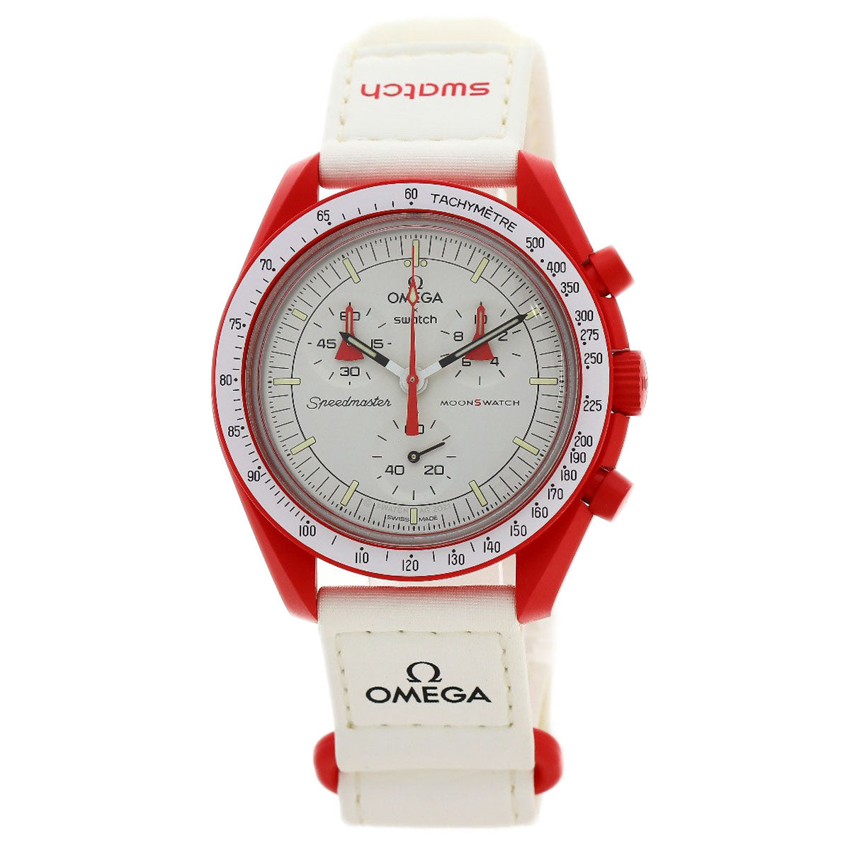 Swatch Speedmaster Omega Collaboration MISSION TO MARS Watches SO33R100 Ceramic/Nylon Boys