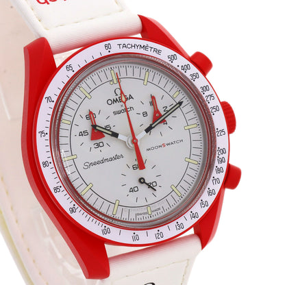 Swatch Speedmaster Omega Collaboration MISSION TO MARS Watches SO33R100 Ceramic/Nylon Boys