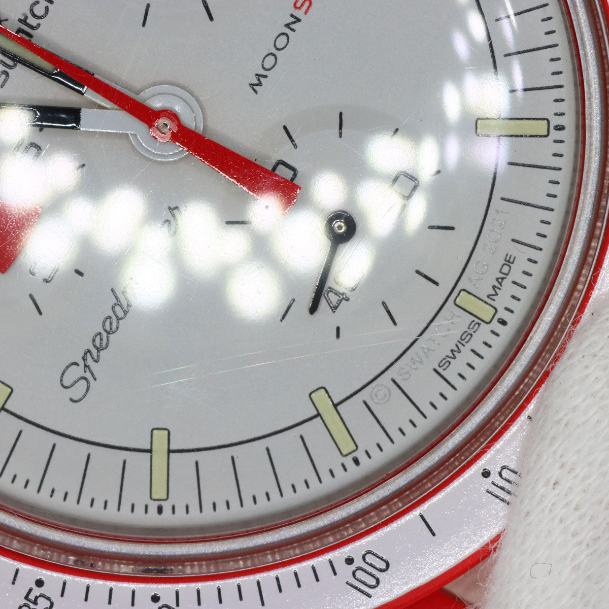 Swatch Speedmaster Omega Collaboration MISSION TO MARS Watches SO33R100 Ceramic/Nylon Boys