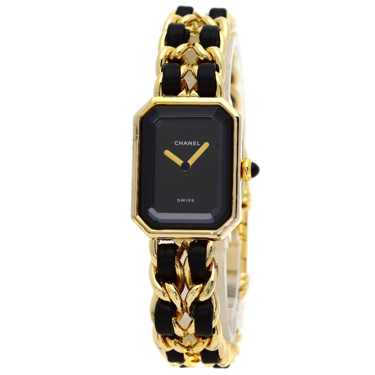 CHANEL Premiere L Watches Gold Plated/GPxLeather Ladies