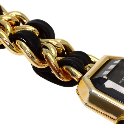 CHANEL Premiere L Watches Gold Plated/GPxLeather Ladies