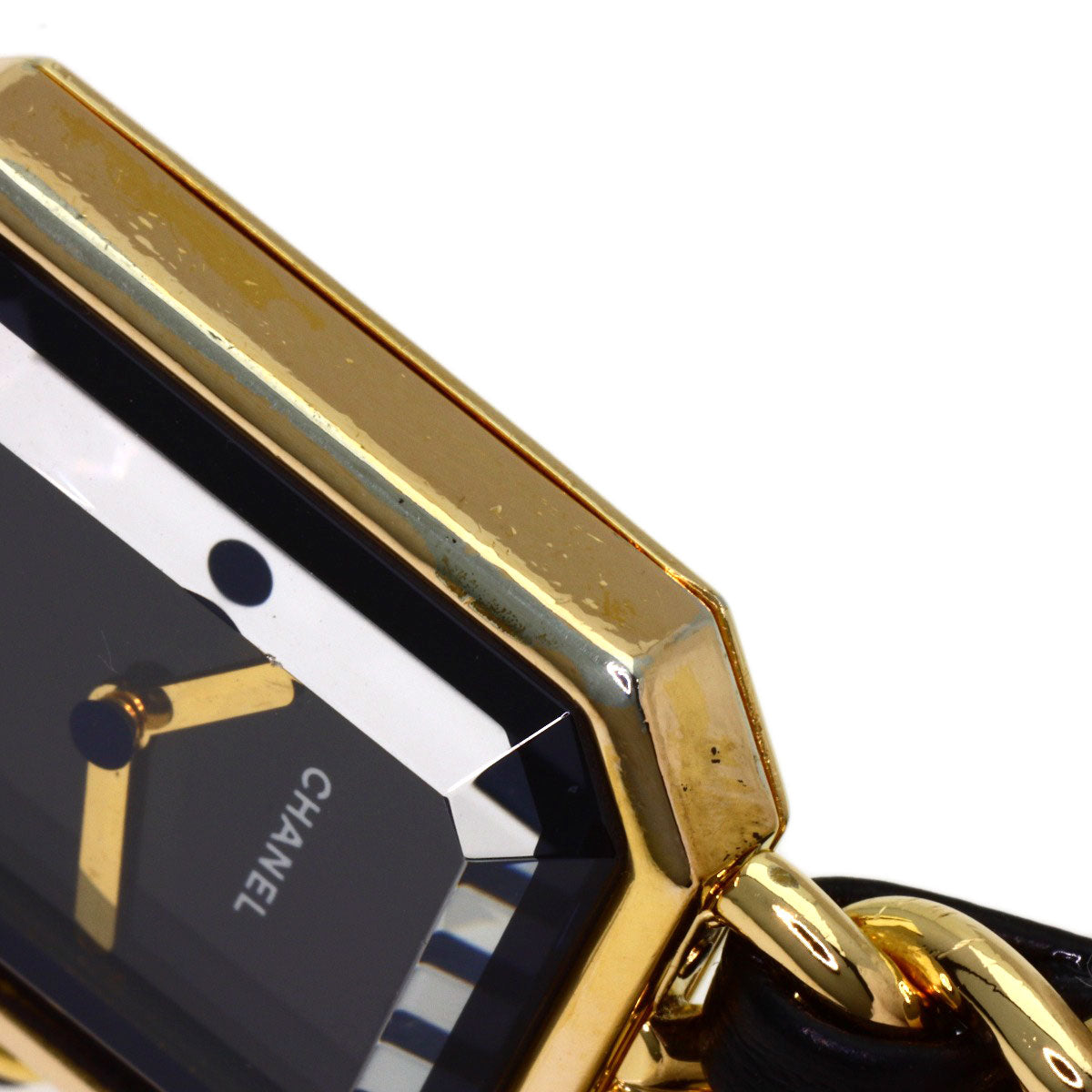 CHANEL Premiere L Watches Gold Plated/GPxLeather Ladies