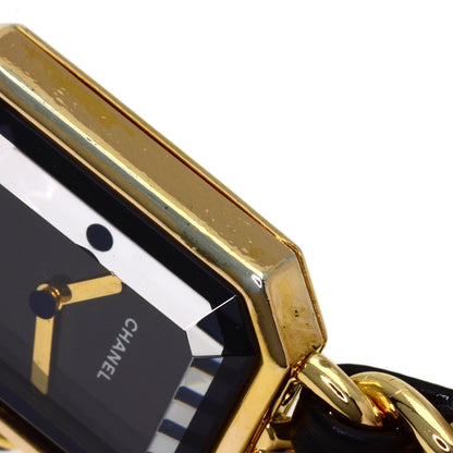 CHANEL Premiere L Watches Gold Plated/GPxLeather Ladies