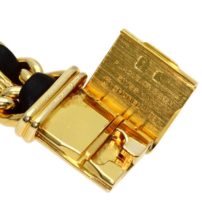 CHANEL Premiere L Watches Gold Plated/GPxLeather Ladies