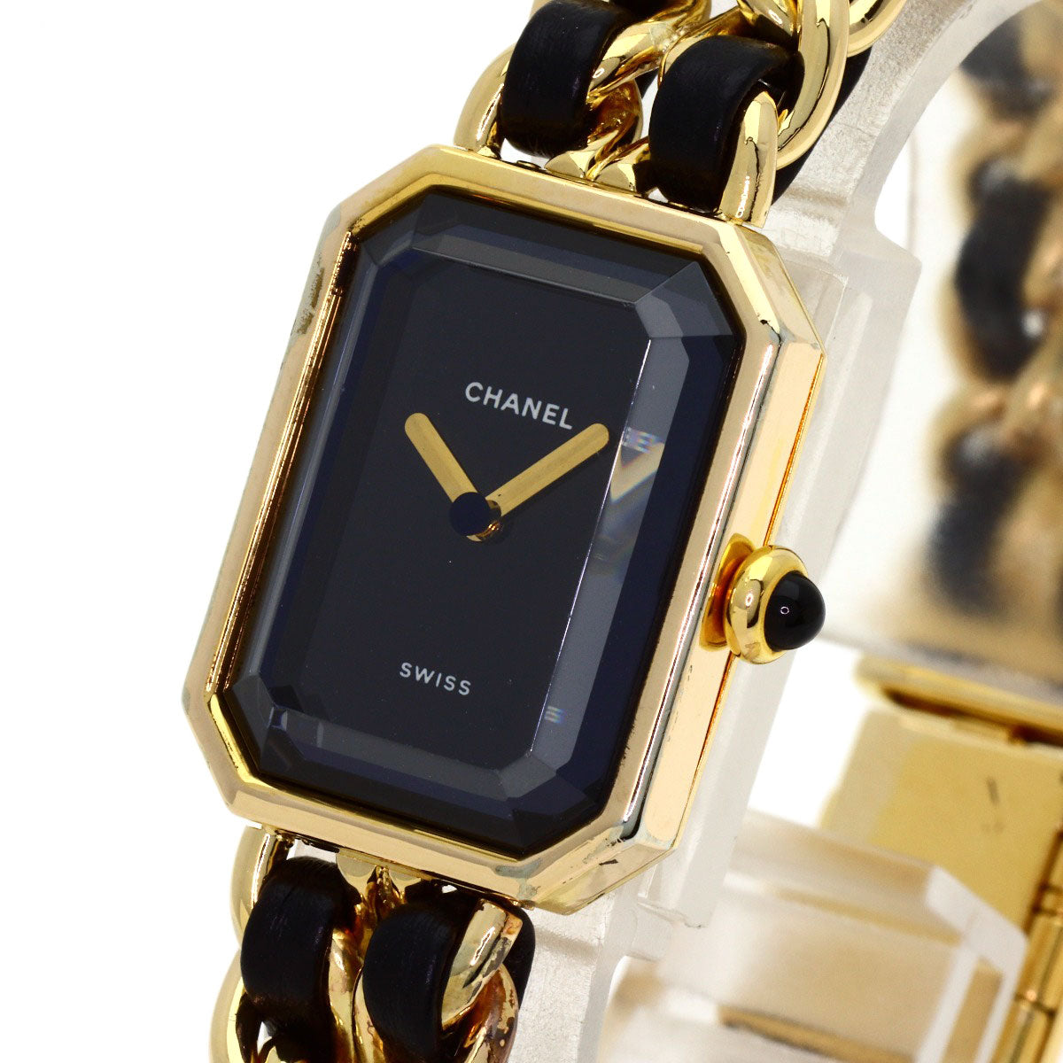 CHANEL Premiere L Watches Gold Plated/GPxLeather Ladies
