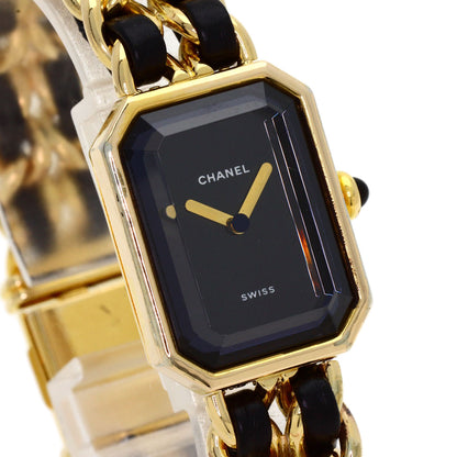 CHANEL Premiere L Watches Gold Plated/GPxLeather Ladies