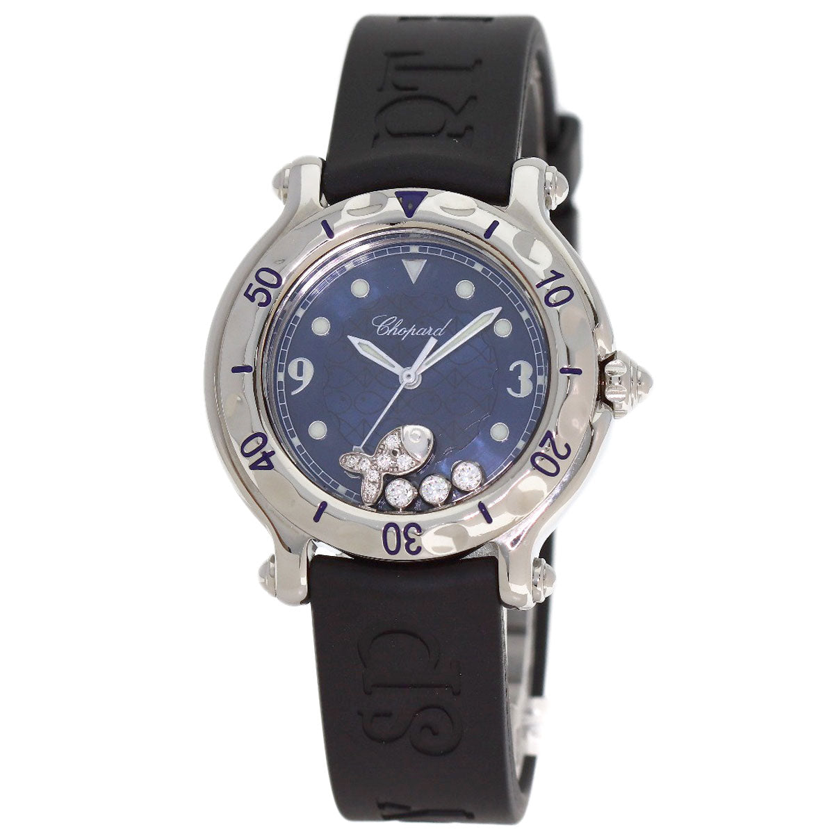 Chopard Happy Sports Fish Diamond Watches 27/8921 Stainless Steel/Rubber Ladies