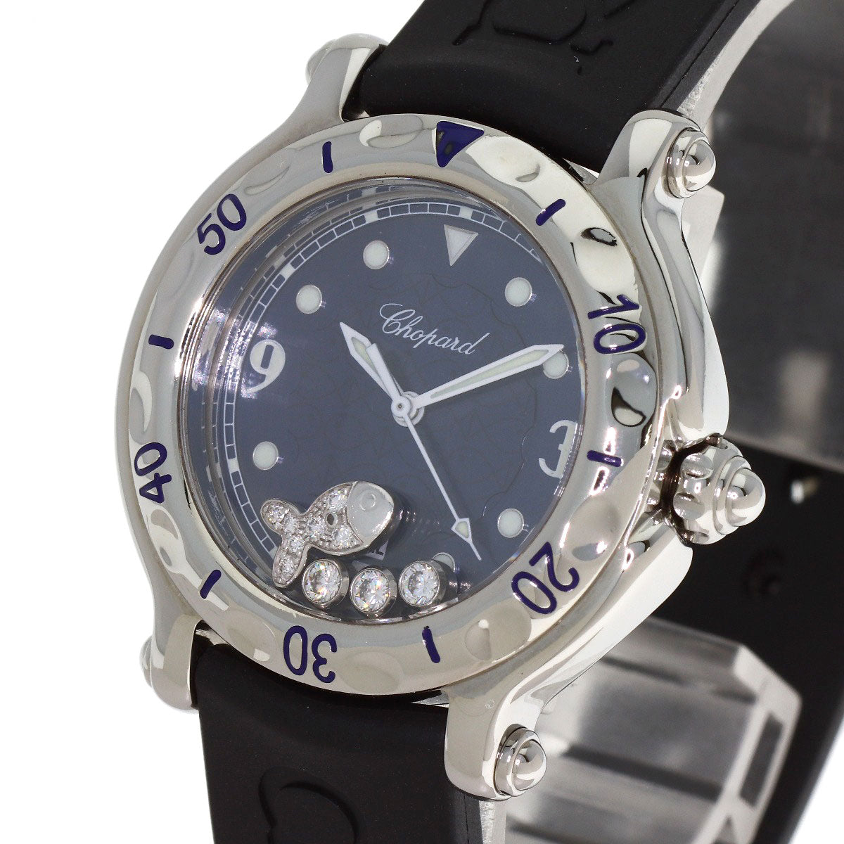 Chopard Happy Sports Fish Diamond Watches 27/8921 Stainless Steel/Rubber Ladies