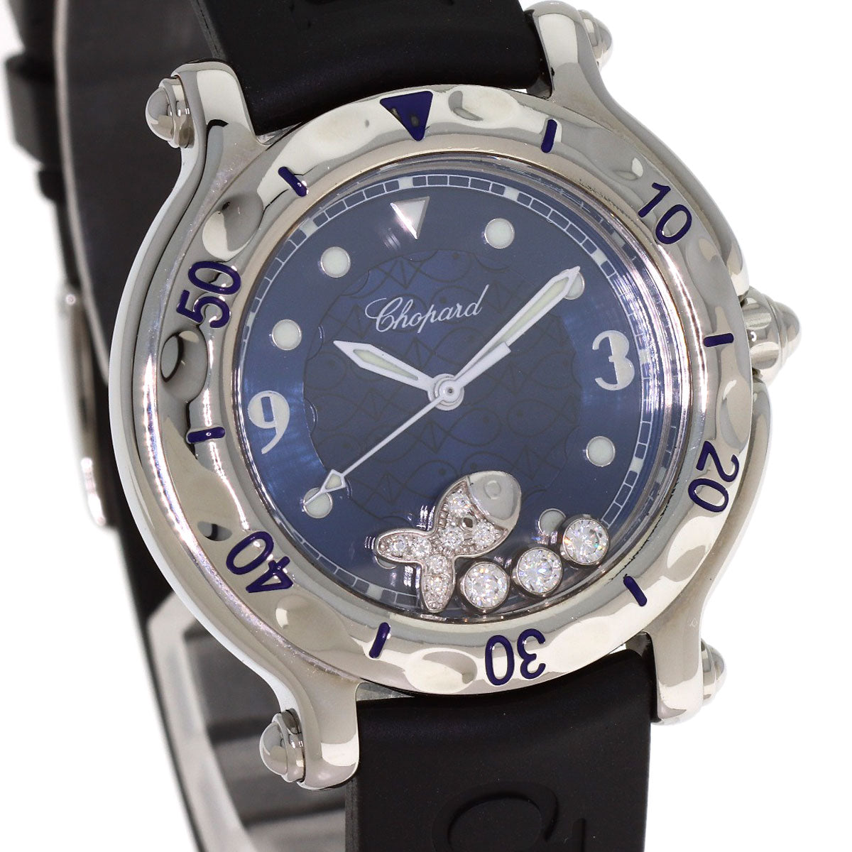 Chopard Happy Sports Fish Diamond Watches 27/8921 Stainless Steel/Rubber Ladies