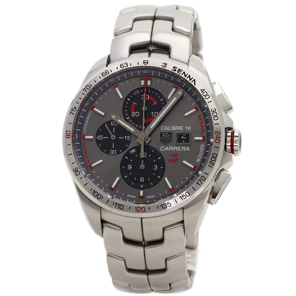 TAG HEUER Carrera Ayrton Senna Edition Caliber 16 Chronograph Watches CBB2010 Stainless Steel/Stainless Steel mens
