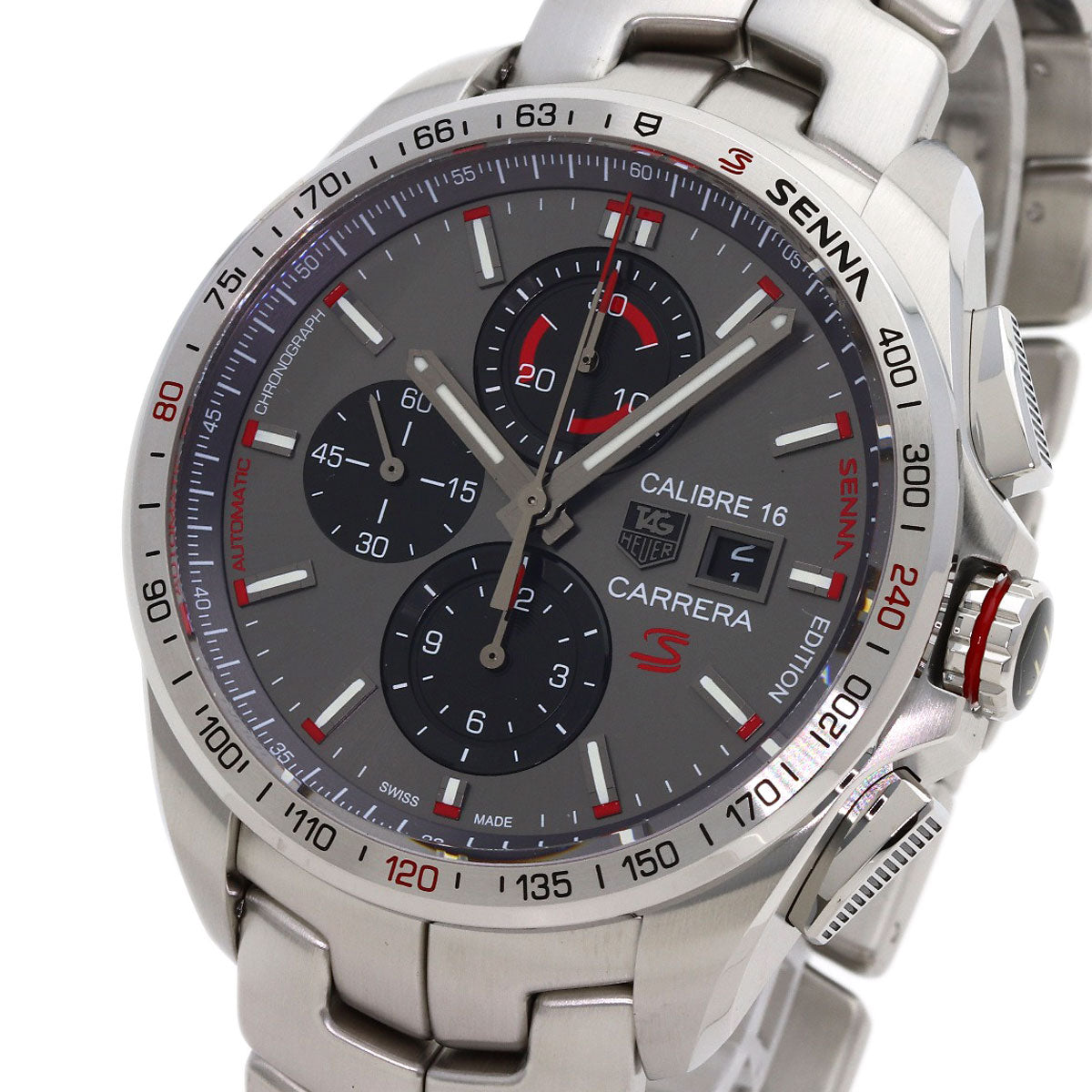 TAG HEUER Carrera Ayrton Senna Edition Caliber 16 Chronograph Watches CBB2010 Stainless Steel/Stainless Steel mens
