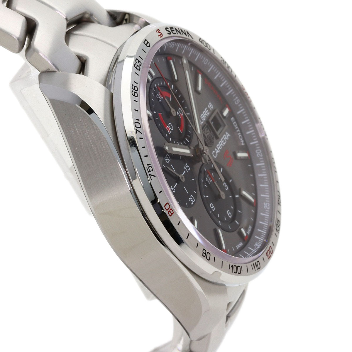 TAG HEUER Carrera Ayrton Senna Edition Caliber 16 Chronograph Watches CBB2010 Stainless Steel/Stainless Steel mens