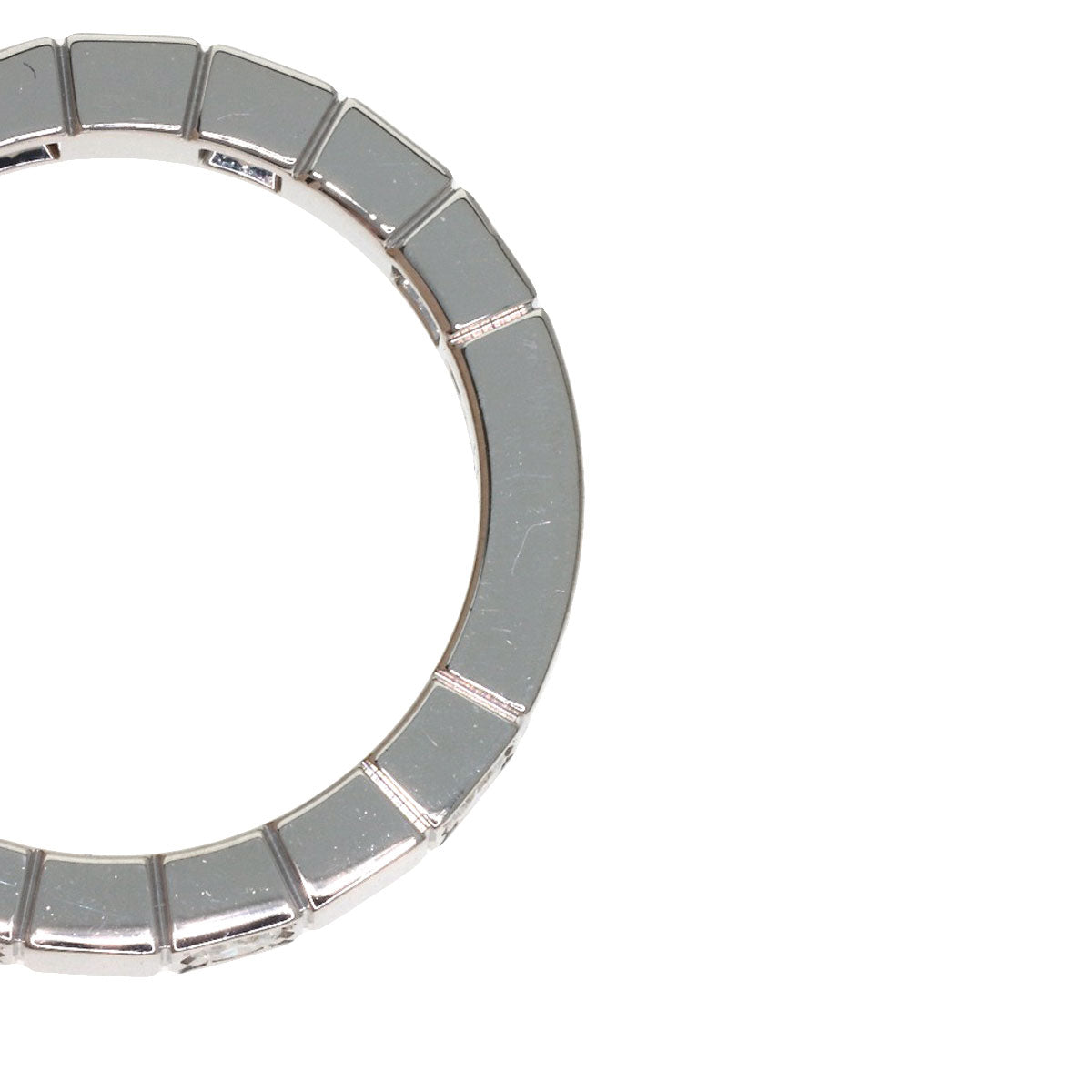 CARTIER Lanier Half Diamond # 49 Ring K18 White Gold Ladies [Used]