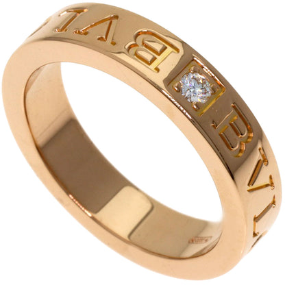 BVLGARI Essential Band 1P Diamond Ring K18 Pink Gold Ladies [Used]