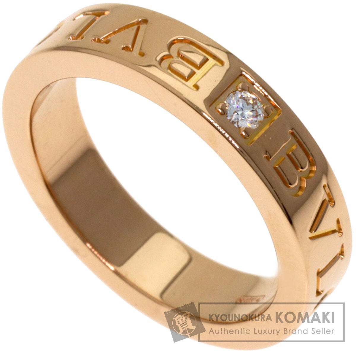BVLGARI Essential Band 1P Diamond Ring K18 Pink Gold Ladies [Used]
