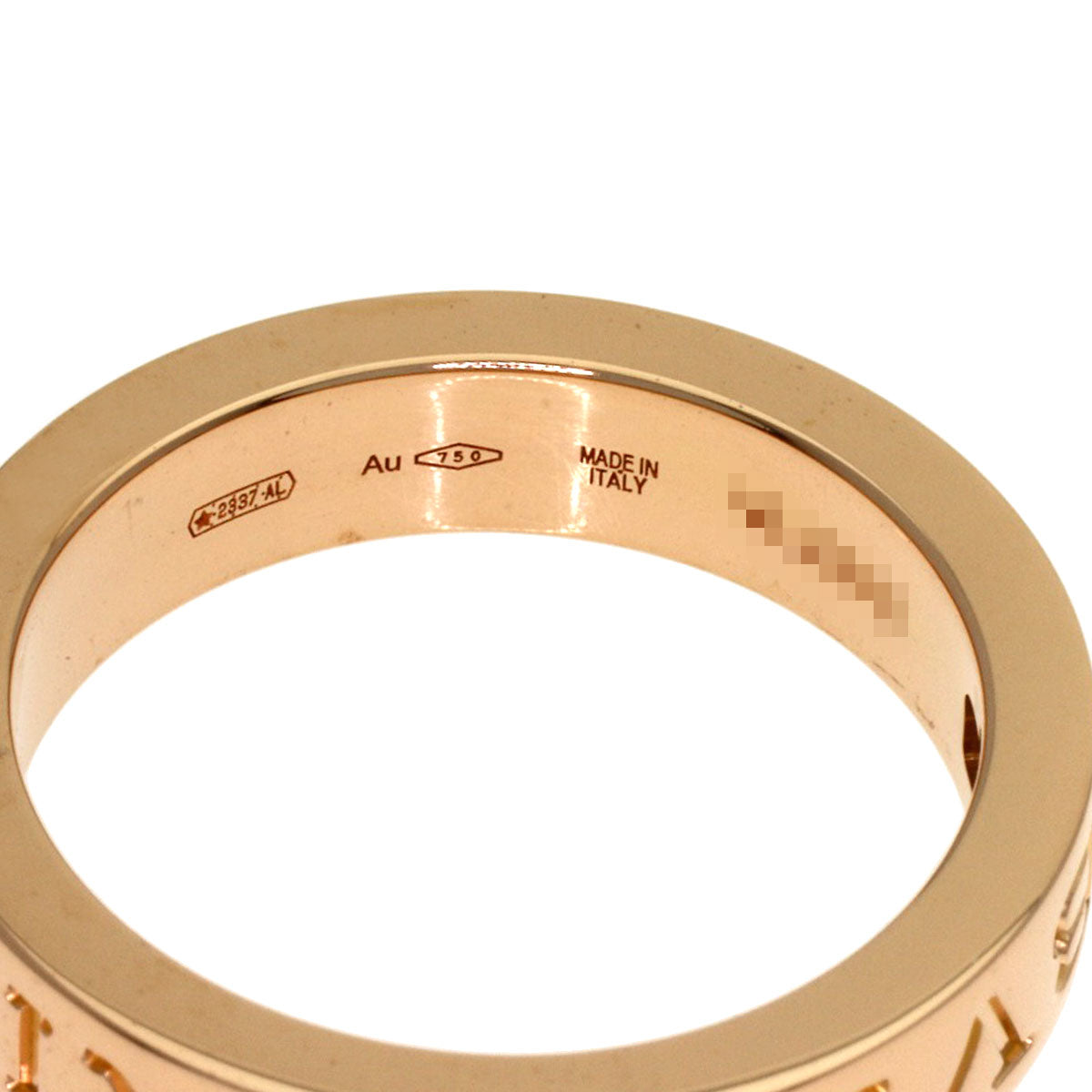 BVLGARI Essential Band 1P Diamond Ring K18 Pink Gold Ladies [Used]