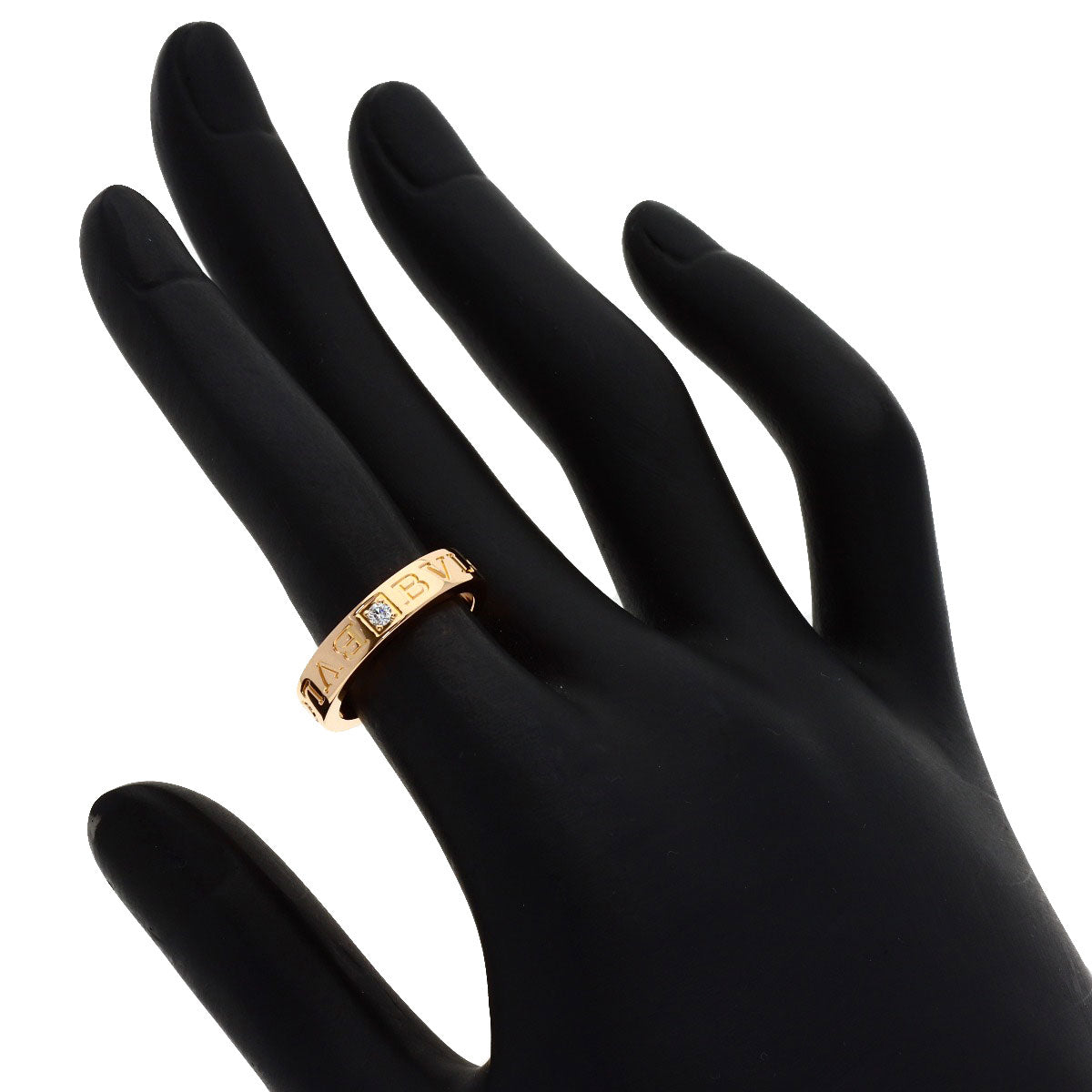 BVLGARI Essential Band 1P Diamond Ring K18 Pink Gold Ladies [Used]
