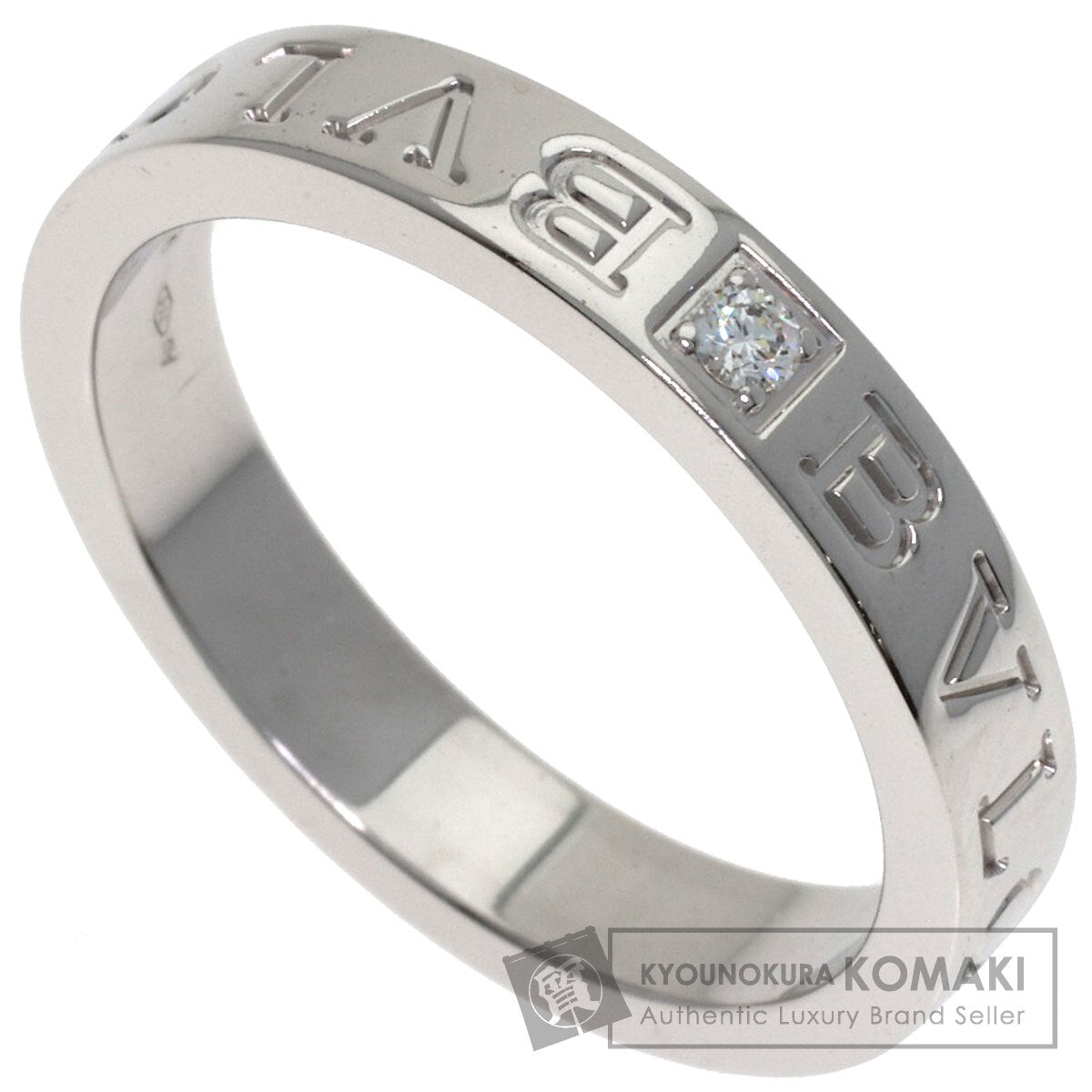 BVLGARI Essential Band 1P Diamond Ring K18 White Gold Ladies [Used]