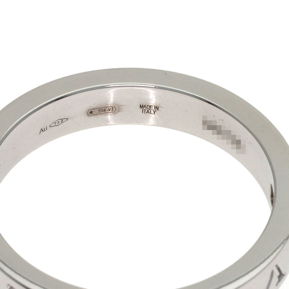 BVLGARI Essential Band 1P Diamond Ring K18 White Gold Ladies [Used]