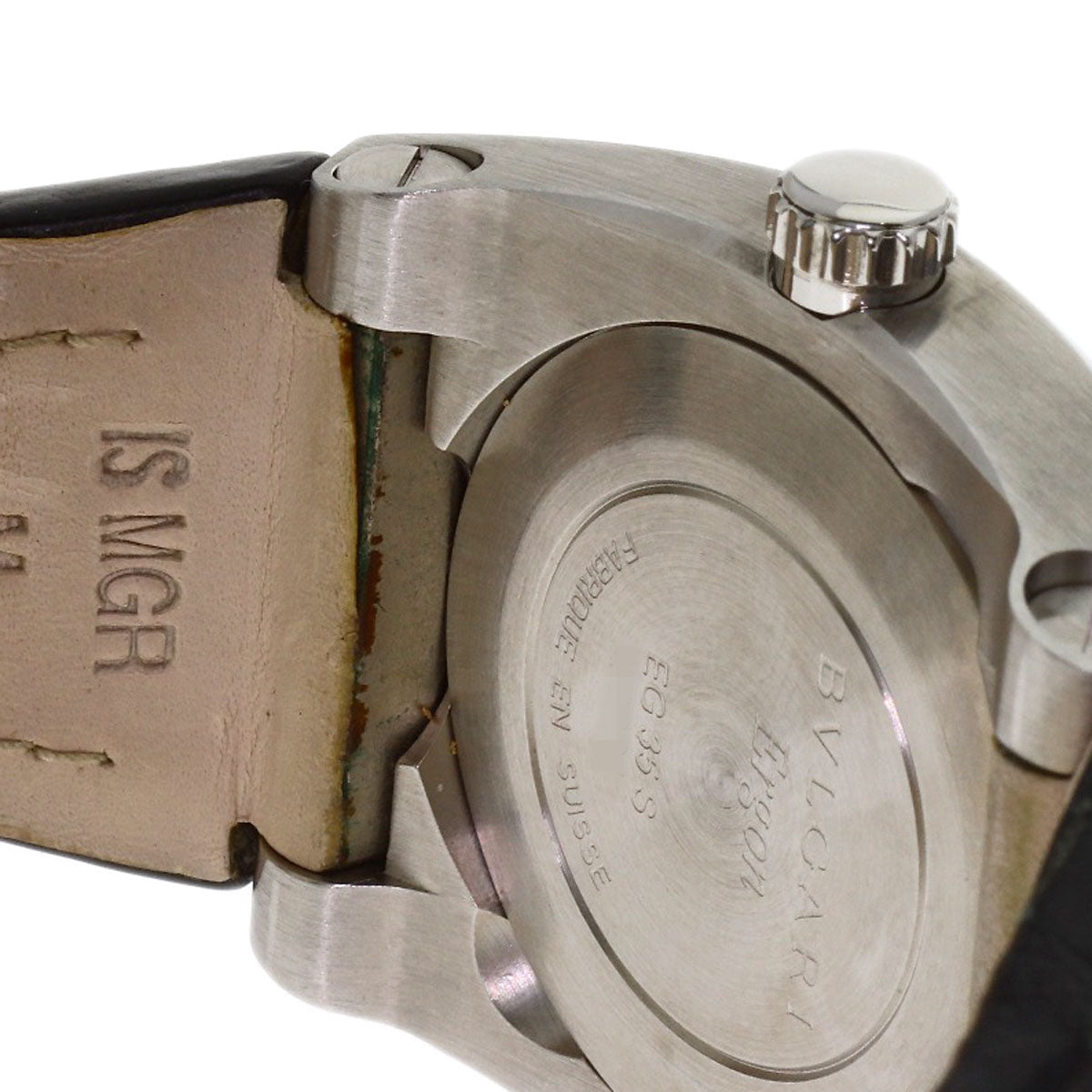 BVLGARI Elgon Watches EG35S Stainless Steel/Leather mens