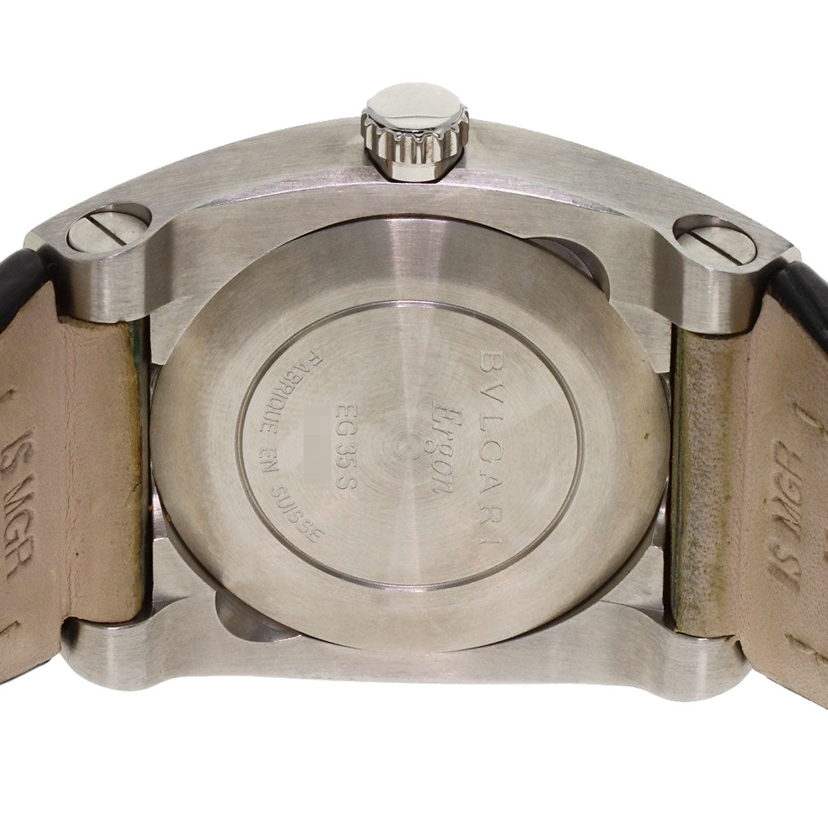 BVLGARI Elgon Watches EG35S Stainless Steel/Leather mens