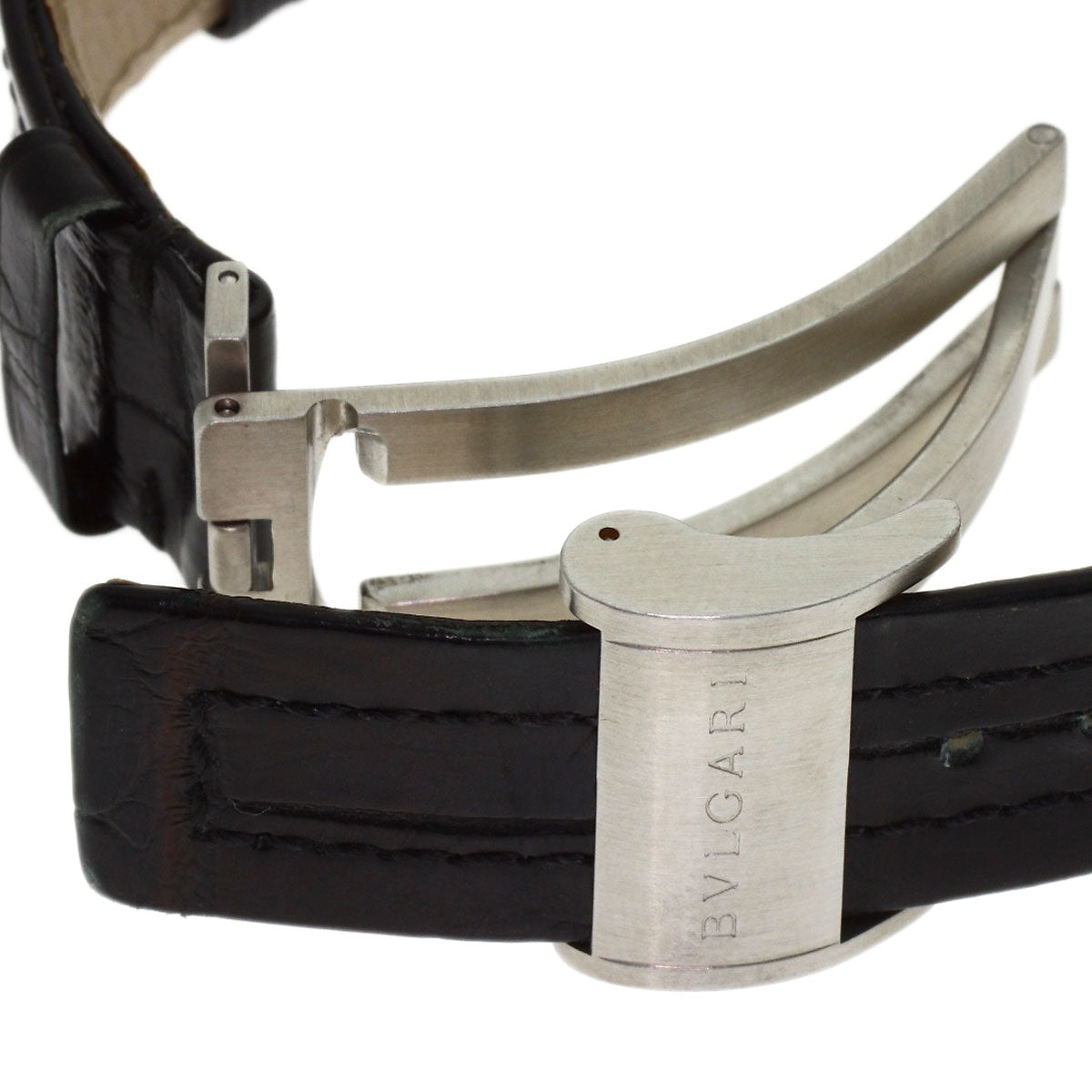 BVLGARI Elgon Watches EG35S Stainless Steel/Leather mens
