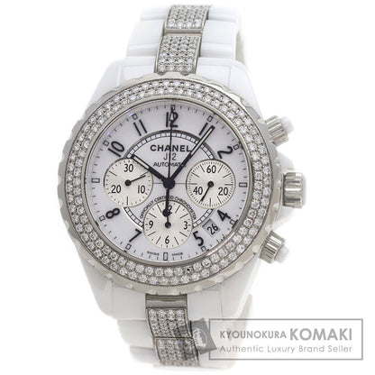 CHANEL J12 Chronograph with Diamond Bezel Watches H1707 Ceramic/CeramicxDiamond mens
