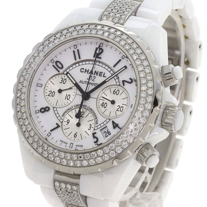 CHANEL J12 Chronograph with Diamond Bezel Watches H1707 Ceramic/CeramicxDiamond mens