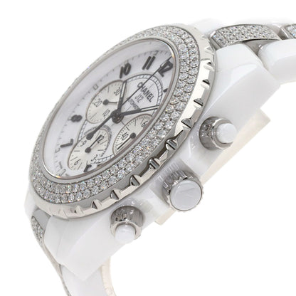 CHANEL J12 Chronograph with Diamond Bezel Watches H1707 Ceramic/CeramicxDiamond mens