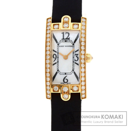 HARRY WINSTON Avenue C Mini Diamond Bezel Watches AVCQHM16 K18 Pink Gold/Satin Ladies