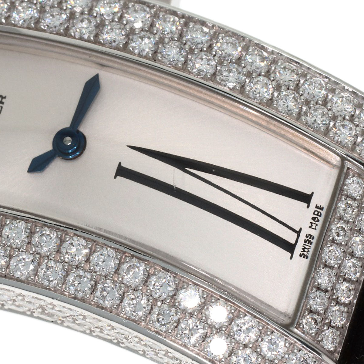 CARTIER Tank S Diamond Watches WJ300950 K18 White Gold/Leather x Satin Ladies