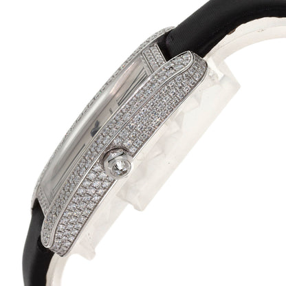CARTIER Tank S Diamond Watches WJ300950 K18 White Gold/Leather x Satin Ladies