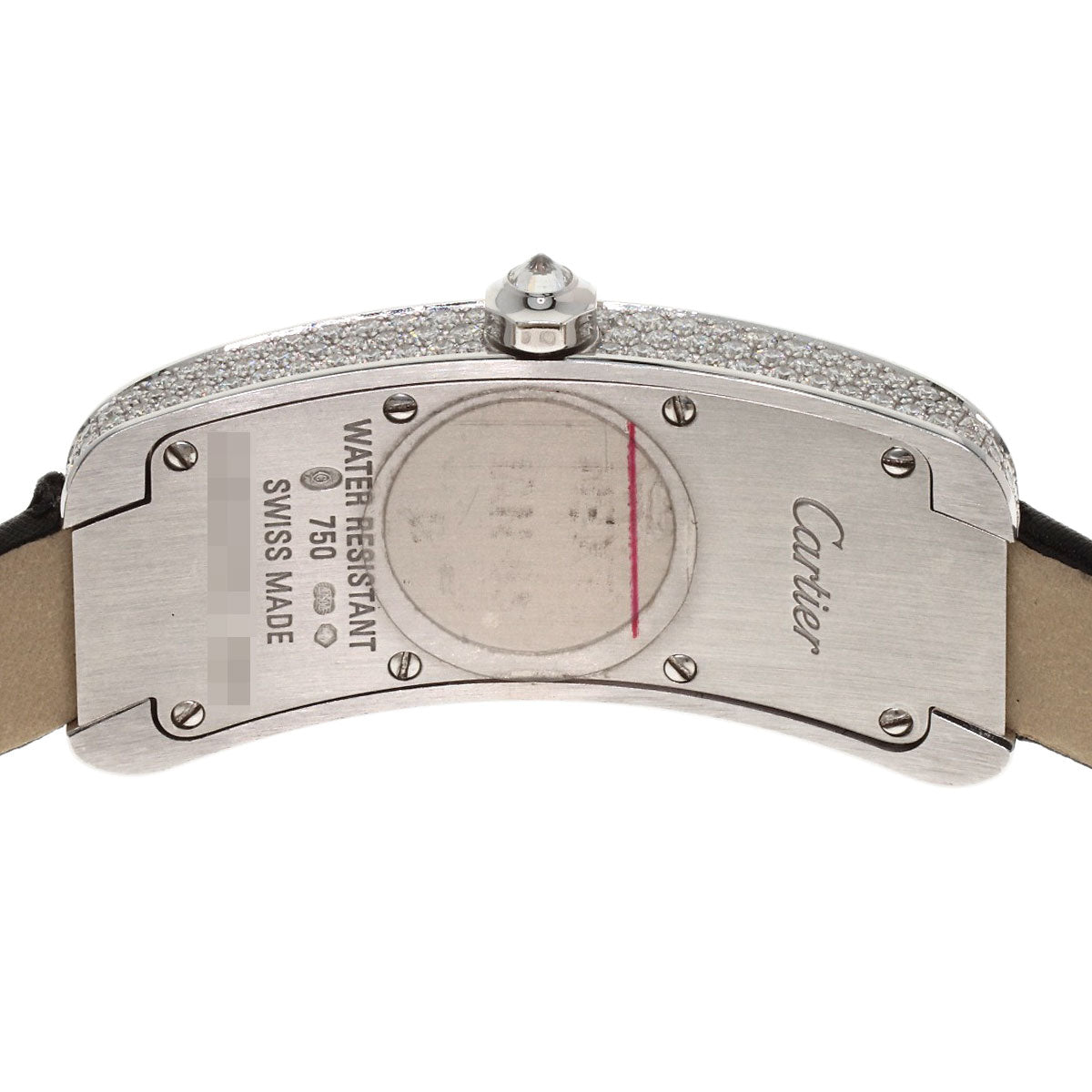CARTIER Tank S Diamond Watches WJ300950 K18 White Gold/Leather x Satin Ladies