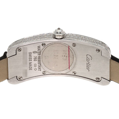 CARTIER Tank S Diamond Watches WJ300950 K18 White Gold/Leather x Satin Ladies