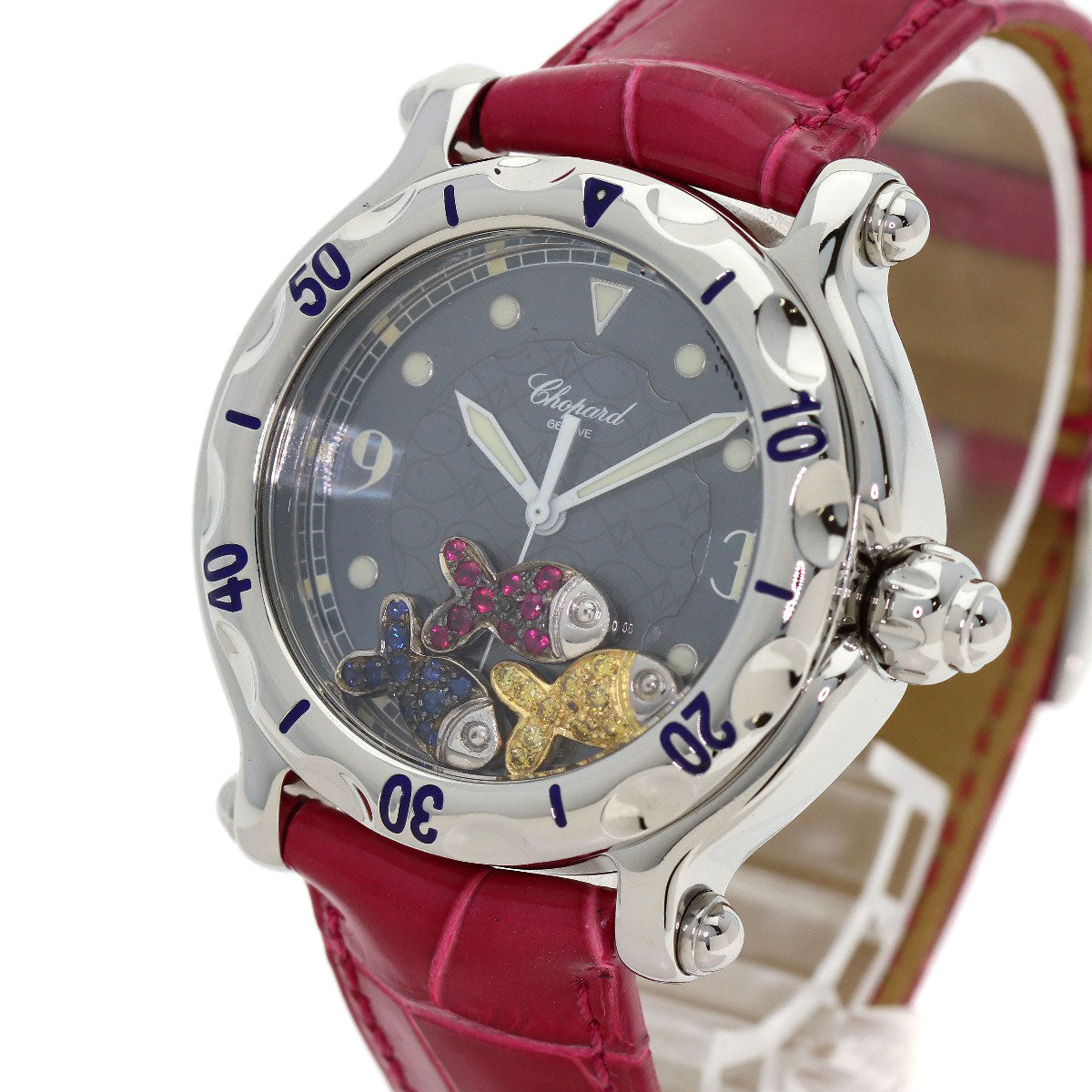 Chopard Happy sport happy fish Watches 28/8347/402 Stainless Steel/Leather mens