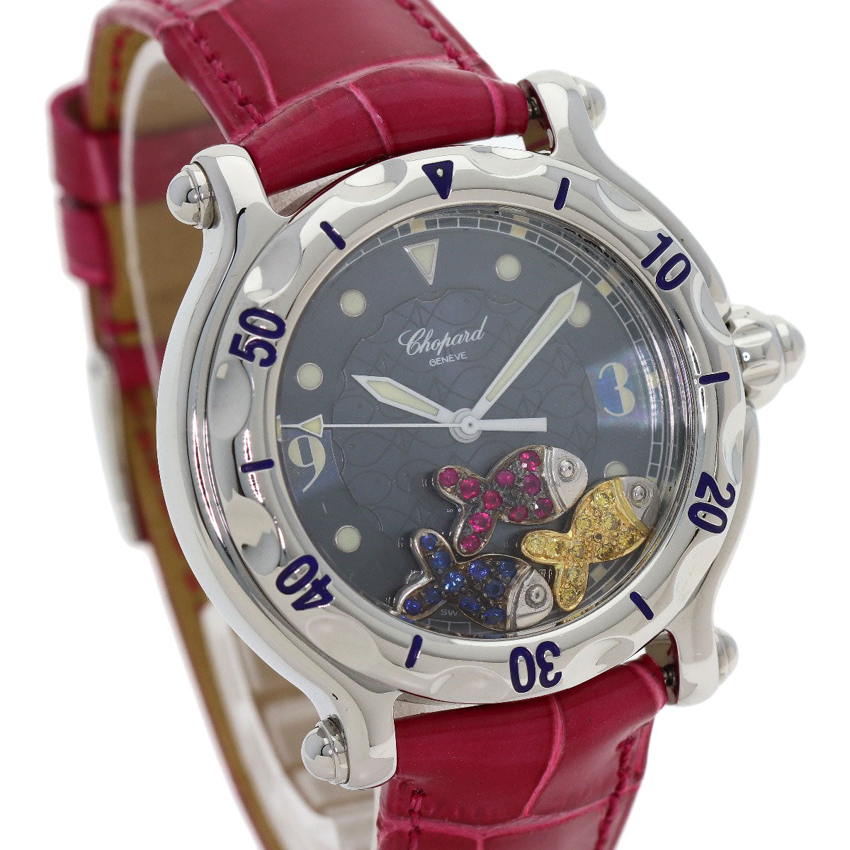 Chopard Happy sport happy fish Watches 28/8347/402 Stainless Steel/Leather mens