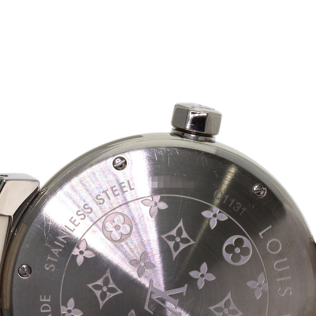 LOUIS VUITTON Tambour GMT Watches Q1131 Stainless Steel/Rubber mens