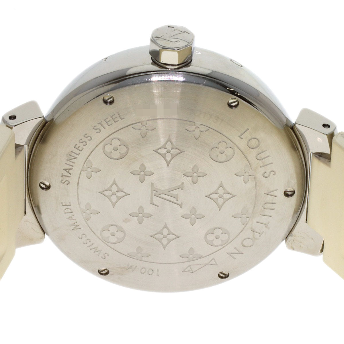 LOUIS VUITTON Tambour GMT Watches Q1131 Stainless Steel/Rubber mens
