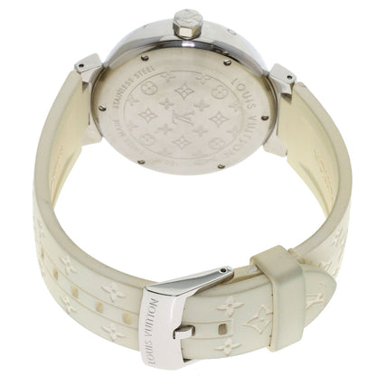 LOUIS VUITTON Tambour GMT Watches Q1131 Stainless Steel/Rubber mens