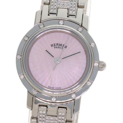 HERMES Clipper Nacre Belt Diamond Watches CL4.230 Stainless Steel/SSxDiamond Ladies