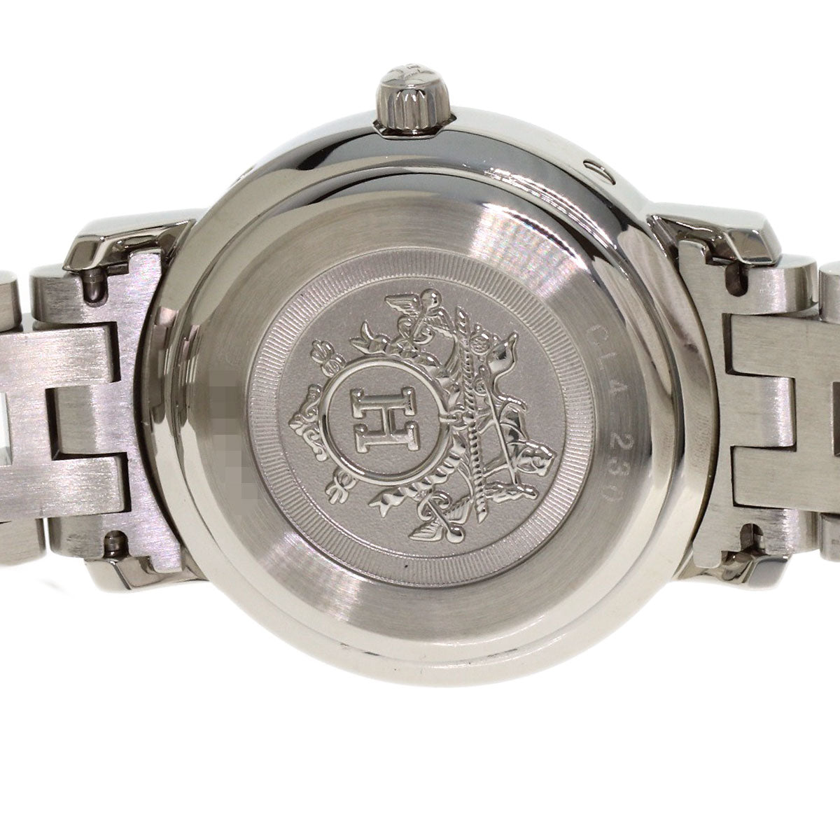 HERMES Clipper Nacre Belt Diamond Watches CL4.230 Stainless Steel/SSxDiamond Ladies