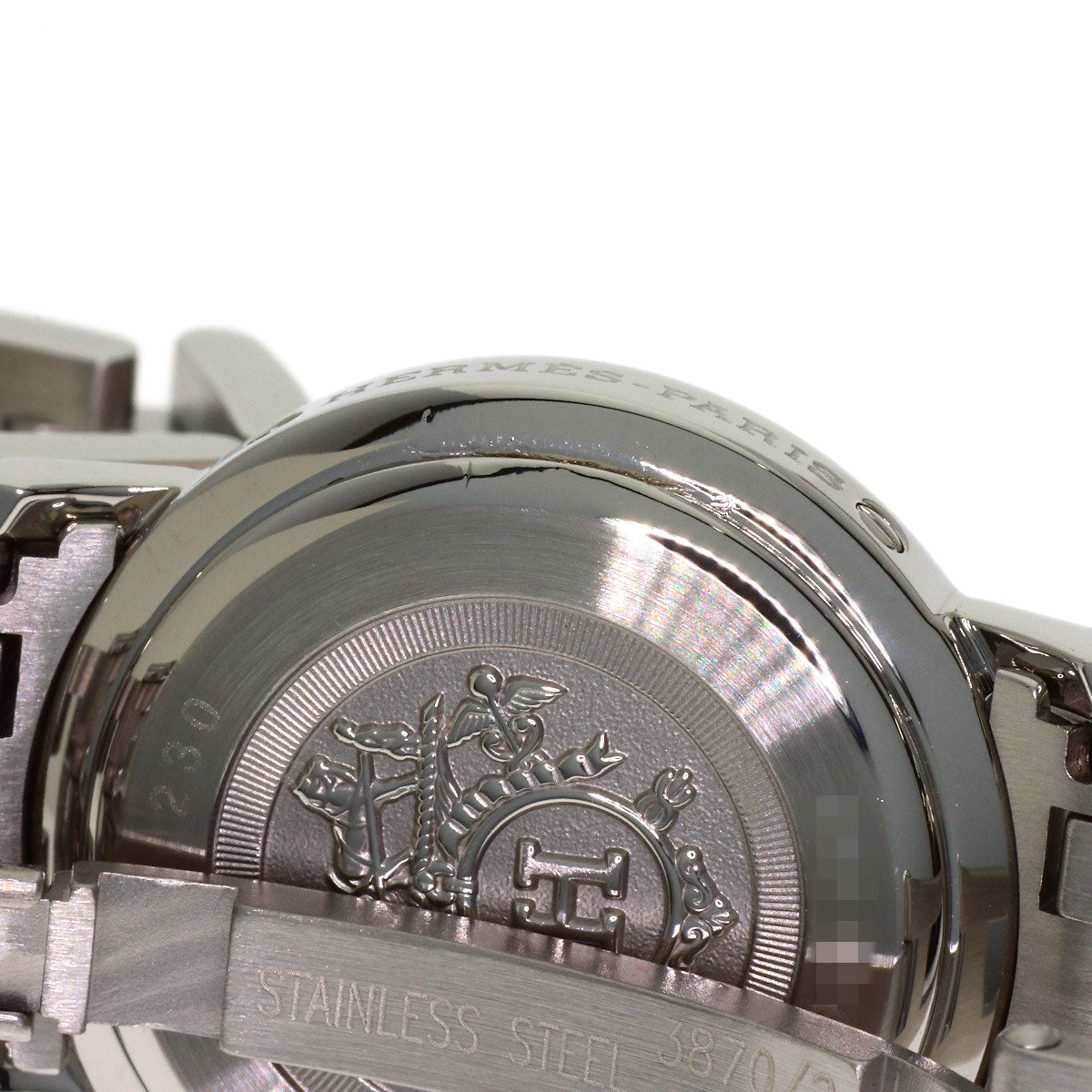 HERMES Clipper Nacre Belt Diamond Watches CL4.230 Stainless Steel/SSxDiamond Ladies