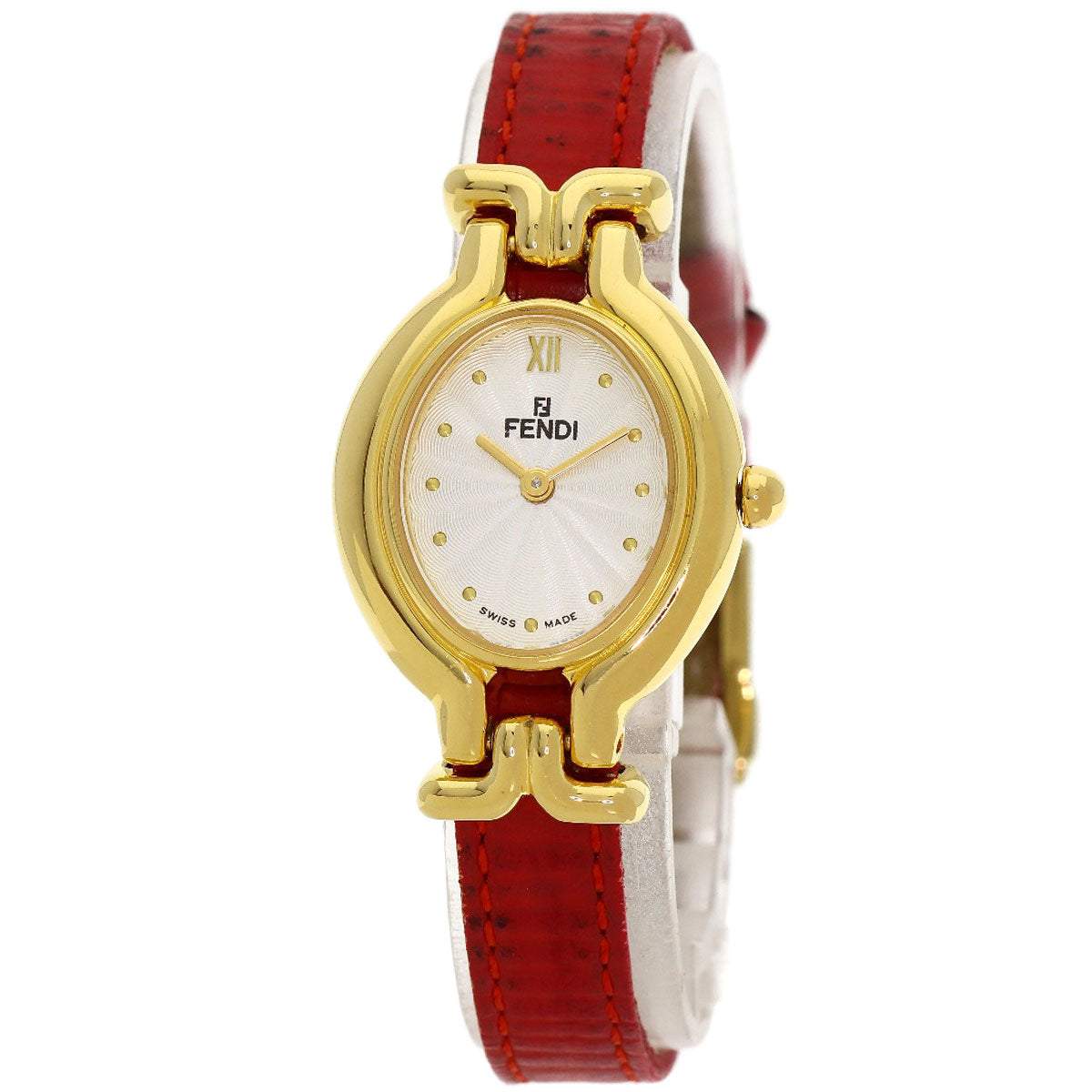 FENDI Chameleon Change Belt Watches 640L Gold Plated/Leather Ladies