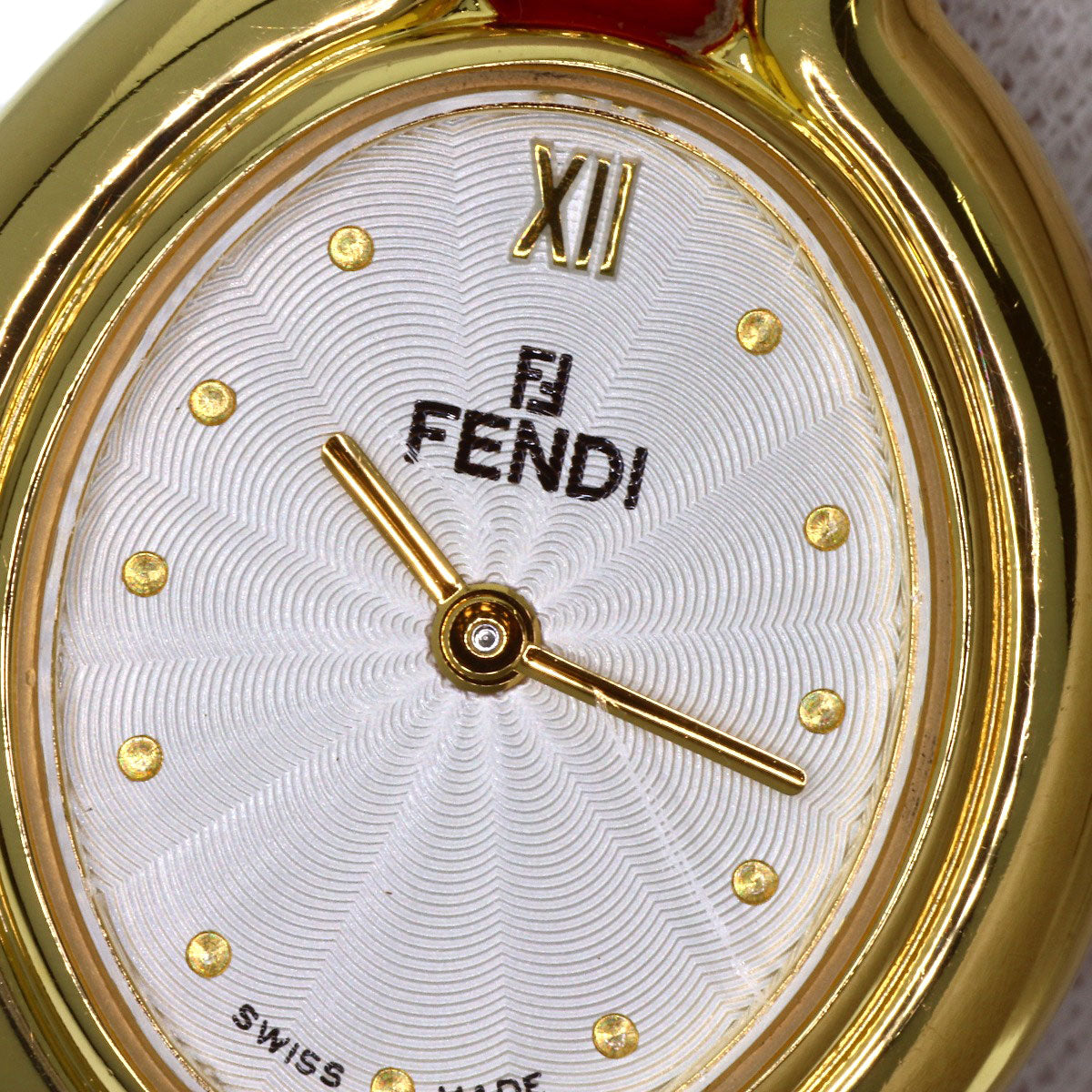 FENDI Chameleon Change Belt Watches 640L Gold Plated/Leather Ladies