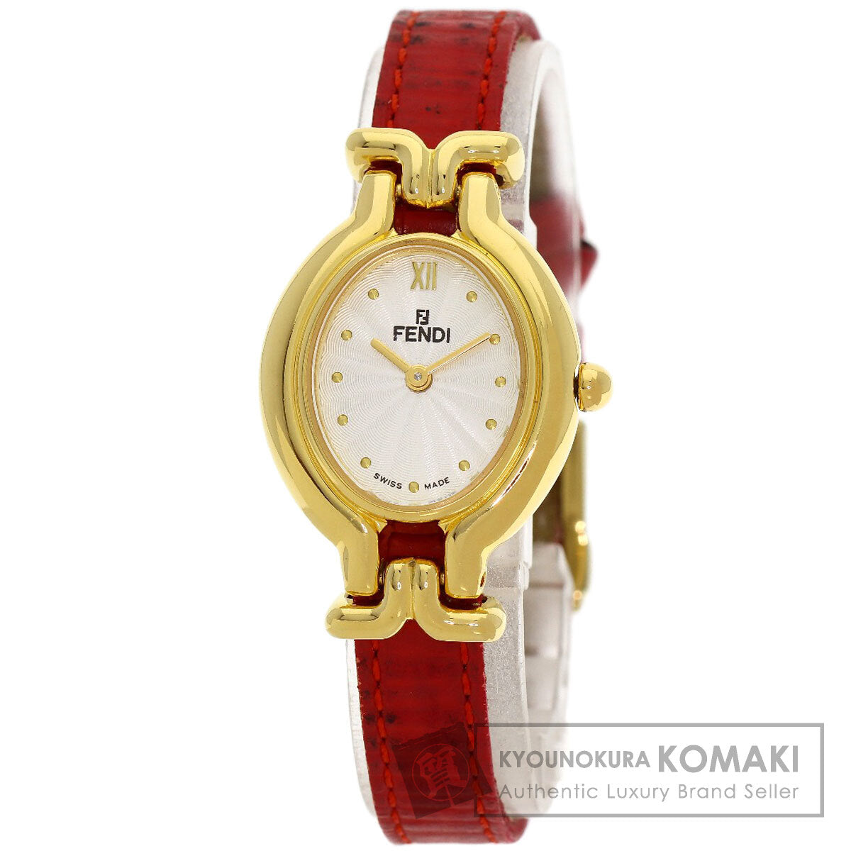 FENDI Chameleon Change Belt Watches 640L Gold Plated/Leather Ladies