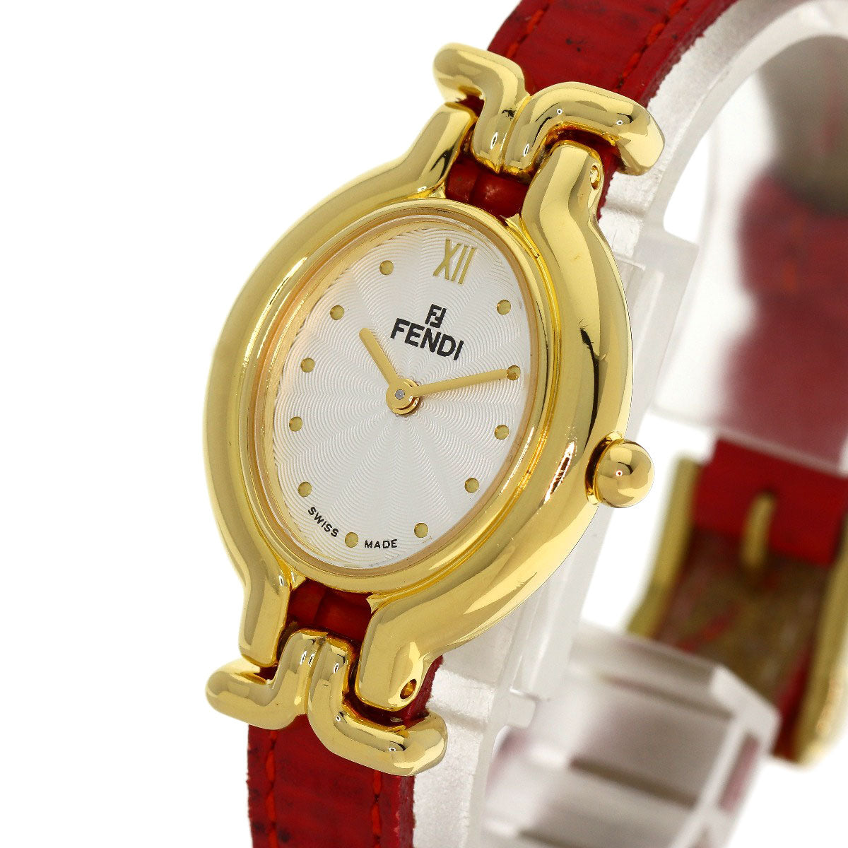 FENDI Chameleon Change Belt Watches 640L Gold Plated/Leather Ladies