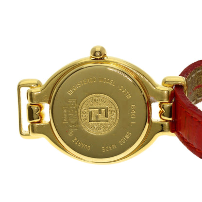 FENDI Chameleon Change Belt Watches 640L Gold Plated/Leather Ladies