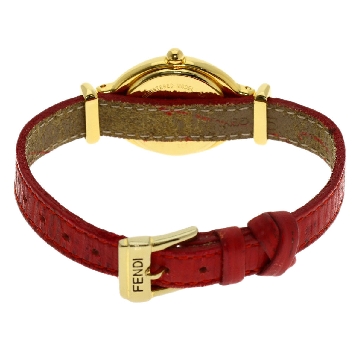 FENDI Chameleon Change Belt Watches 640L Gold Plated/Leather Ladies